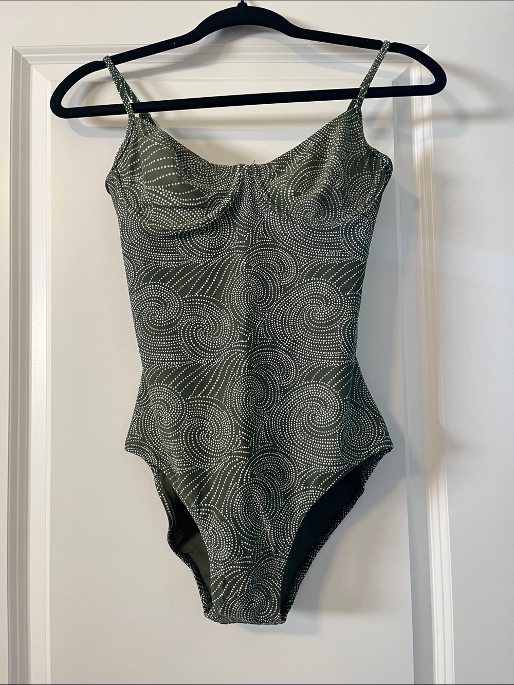 Bitten by Sarah Jessica Parker Olive Green Swirl Dot One-Piece